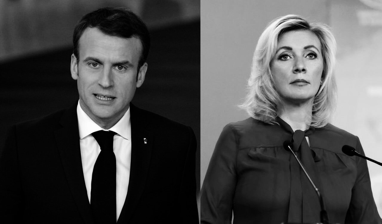 Prancis tidak berperang dengan Rusia atau rakyat Rusia, kata Macron, (kiri) dan juru bicara Kementerian Luar Negeri Rusia Maria Zakharova (kanan) menjawab pertanyaan tersebut: “Kalau begitu, di negara bagian manakah presiden Prancis membuat pernyataan yang kontradiktif dan mengambil langkah agresif seperti itu?” (geopolitics_live/ho/mediapesan.com)