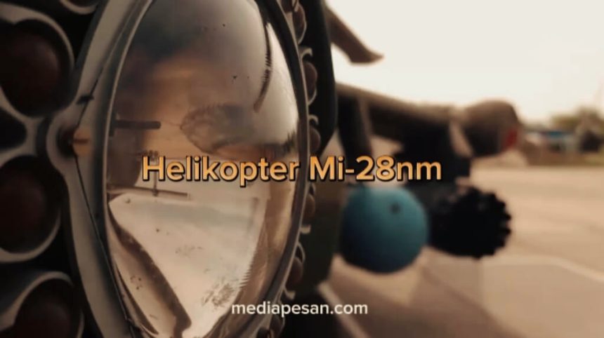 Helikopter Mi-28nm dari Penerbangan Angkatan Darat Rusia, Jumat (3/5/2024). (military wave/ho)