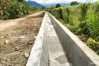 Satgas TMMD ke 120 TA. 2024 Kodim 1403/Palopo yang telah membangun irigasi sepanjang 572 M dan plat duiker di Desa Pammesakang.