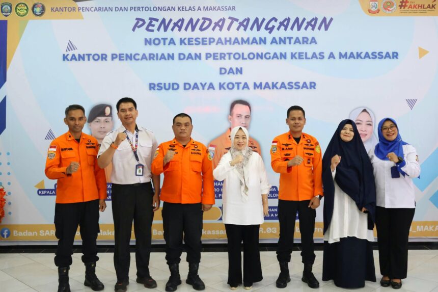 Kantor Pencarian dan Pertolongan Makassar dan RSUD Daya Kota Makassar menjalin kerjasama untuk meningkatkan layanan penyelamatan, (26/6/2024).