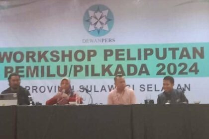 Workshop Peliputan Pemilu/Pilkada 2024 di Makassar, (27/6/2024).