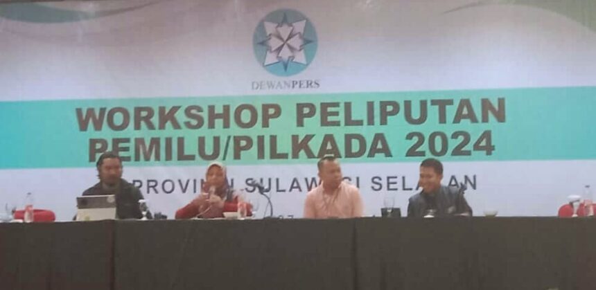 Workshop Peliputan Pemilu/Pilkada 2024 di Makassar, (27/6/2024).