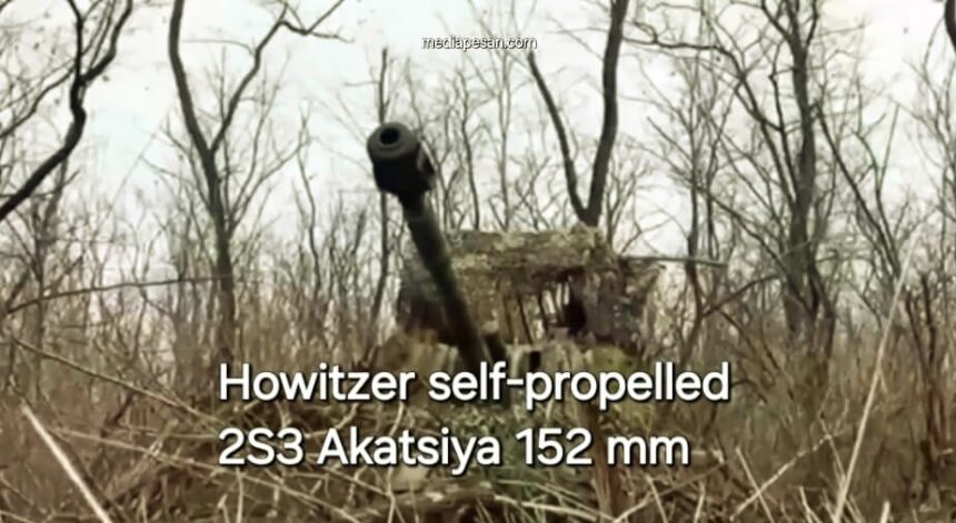 Pasukan artileri distrik militer hancurkan kendaraan lapis baja Ukraina di Avdeevka, (19/6/2024). (mw/ho)