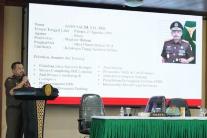 Kajati Sulsel Agus Salim.