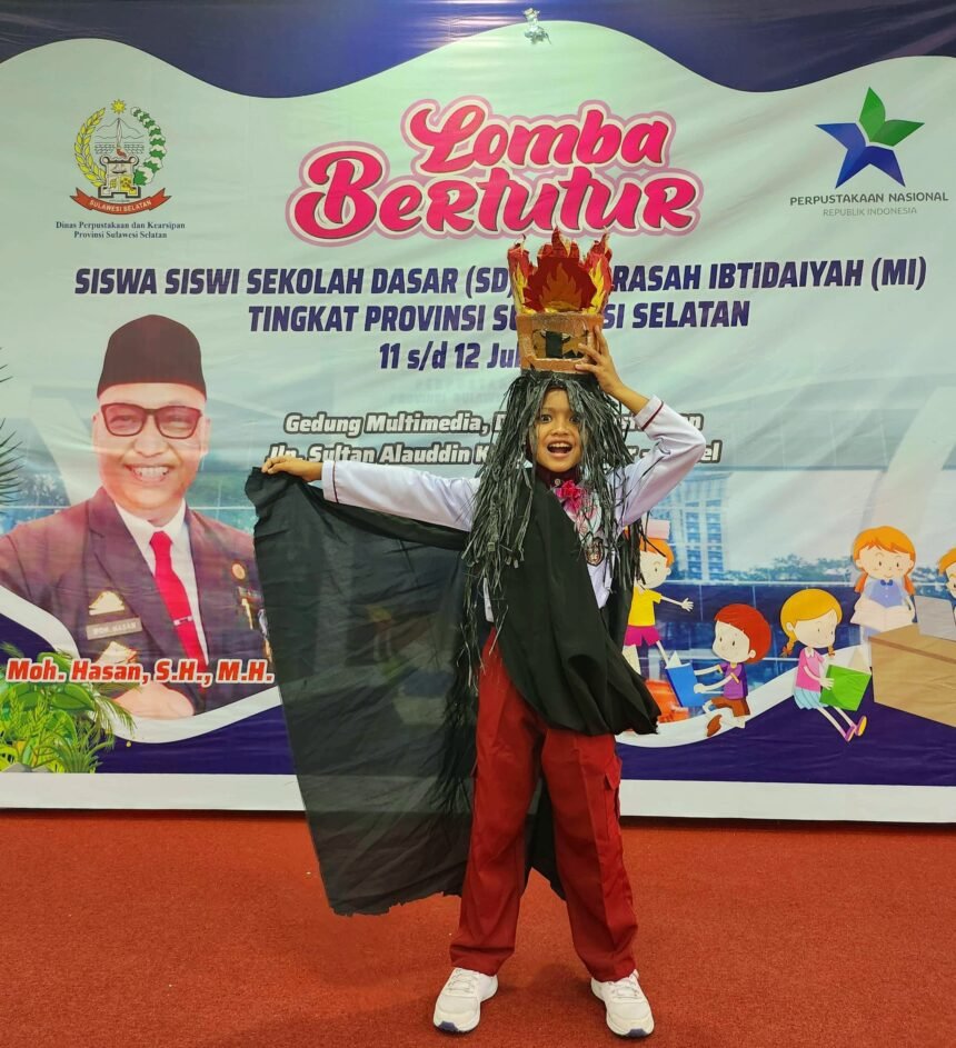 Afrah Naila mewakili Enrekang menjuarai lomba bertutur SD/SMP Tingkat Provinsi Sulsel.