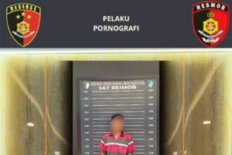 Terduga pelaku pembuat dan penyebar video pornografi di media sosial, (17/7/2024).