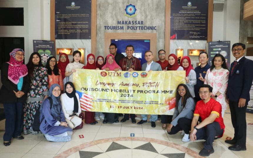 Language Academy, Fakultas Ilmu Sosial dan Humaniora, Universiti Teknologi Malaysia (UTM) melakukan kunjungan ke kampus Politeknik Pariwisata (Poltekpar) Makassar dalam rangka kegiatan Outbound Academic Visit, (16/7/2024).