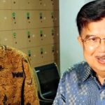 Jusuf Kalla bersama Haedar Nashir di Kantor Pusat PP Muhammadiyah di Jakarta pada Sabtu, 13 Juli 2024.