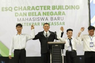 Politeknik Pariwisata Makassar menggelar pelatihan ESQ dan Bela Negara bagi 607 Mahasiswa Baru, (01/08/2024).