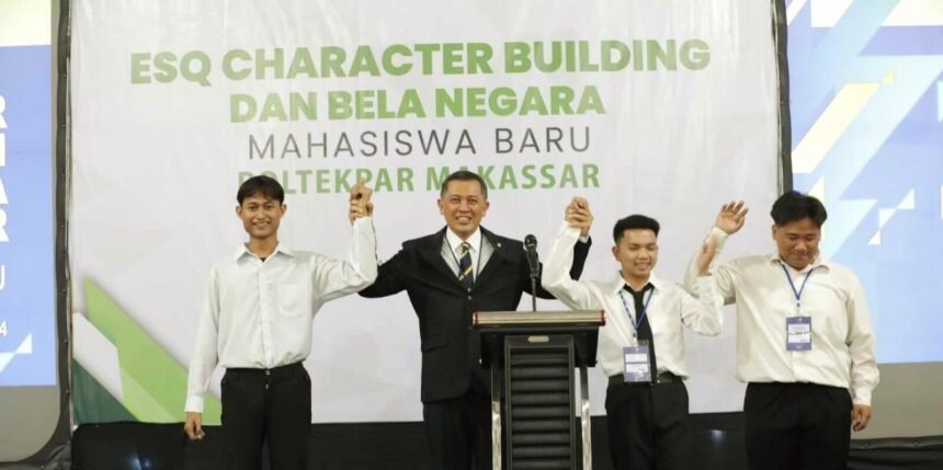 Politeknik Pariwisata Makassar menggelar pelatihan ESQ dan Bela Negara bagi 607 Mahasiswa Baru, (01/08/2024).