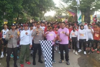 Polsek Enrekang aktif sukseskan "Fun RUN Merdeka" di Kabupaten Enrekang, (10/8/2024).