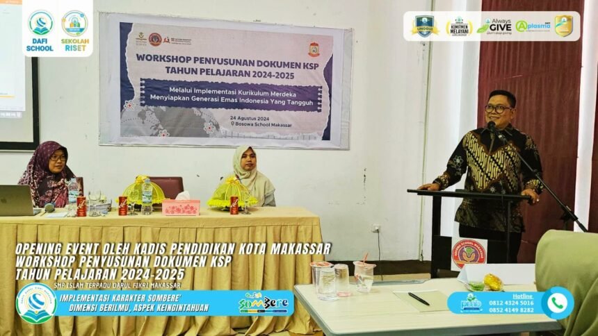 Workshop penyusunan dokumen KSP tahun pelajaran 2024/2025: mempersiapkan Generasi Emas Indonesia yang tangguh melalui implementasi Kurikulum Merdeka.