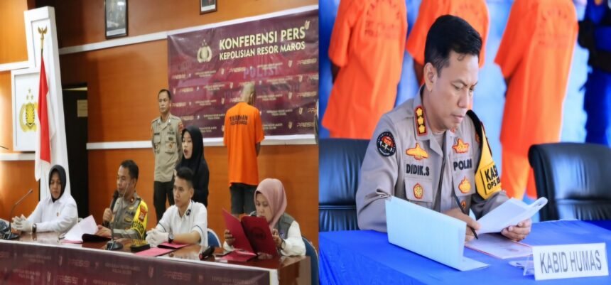 Polres Maros (kiri) dan Kabid Humas Polda Sulsel (kanan) terkait kasus anak dibawah umur.