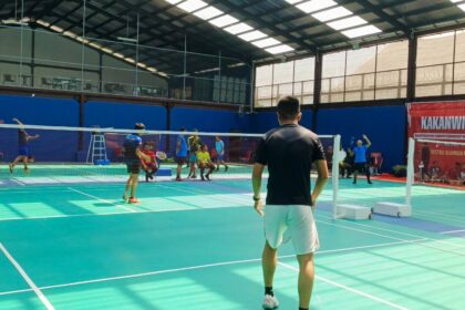 Pertandingan Badminton Kakanwil Cup 2024 yang berlangsung di GOR Lapas Kelas I Tangerang pada Jumat dan Sabtu (13-14/9/2024).