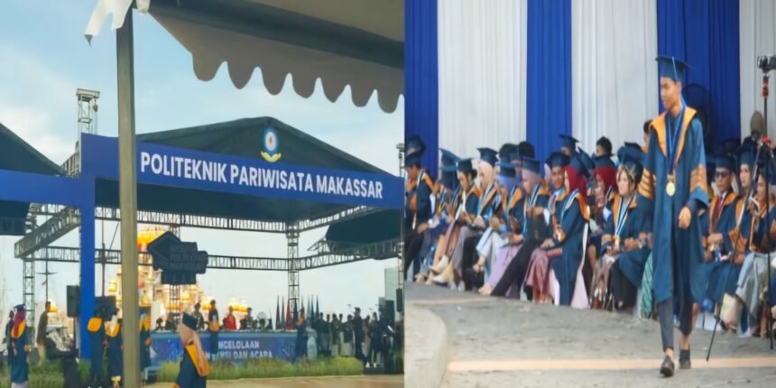 Wisuda XXIII Politeknik Pariwisata (Poltekpar) Makassar di Pantai Losari, Sabtu (12/10/2024). (pl/mediapesan)