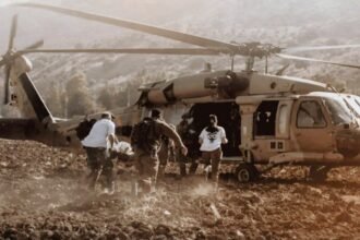 Penampakan evakuasi tentara pendudukan  akibat pertempuran sengit yang terjadi di Lebanon Selatan, (27/10/2024). (qudsn/ho)