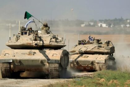 Enam tank merkava Israel hancur oleh Hizbullah dalam serangan terbesar sejauh ini, (24/10/2024). (megatron/ho)