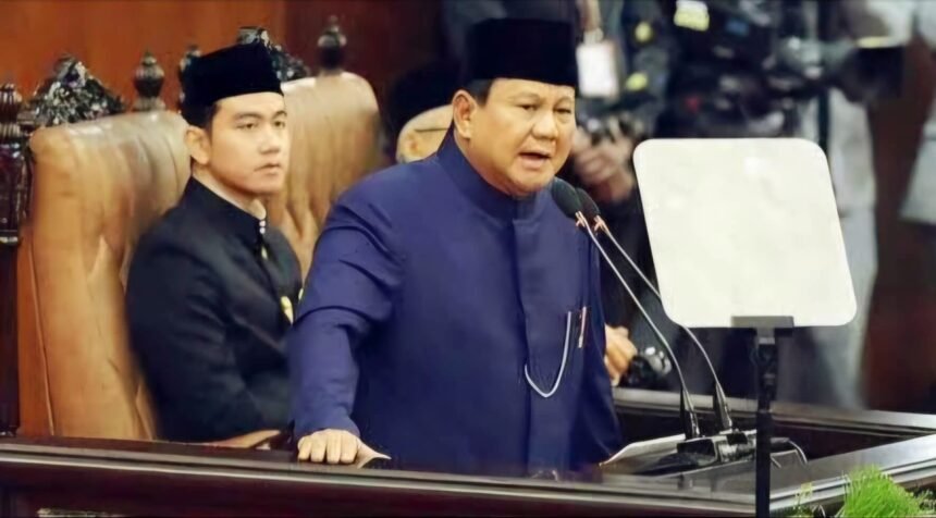 Prabowo Subianto menyuarakan optimisme lewat pidato-pidato bersemangat di Gedung MPR RI, 20 Oktober 2024. (mediapesan)