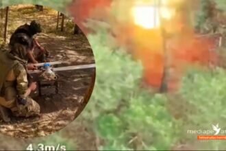 Drone Rusia melacak dan menghancurkan kendaraan Ukraina yang bersembunyi di hutan Kursk, (16/11/2024).