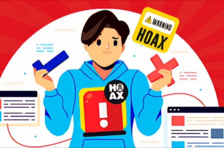 Ilustrasi stop berita hoax.