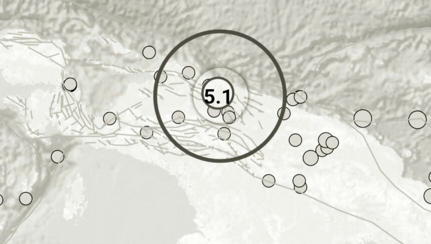 Gempa bumi magnitudo 5,1 guncang Jayapura, Papua, (1/11/2024). (bmkg/ho)