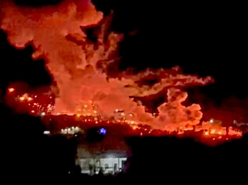 Sabuk api di langit Bekaa, Libanon, (26/11/2024). (qudsn/ho)