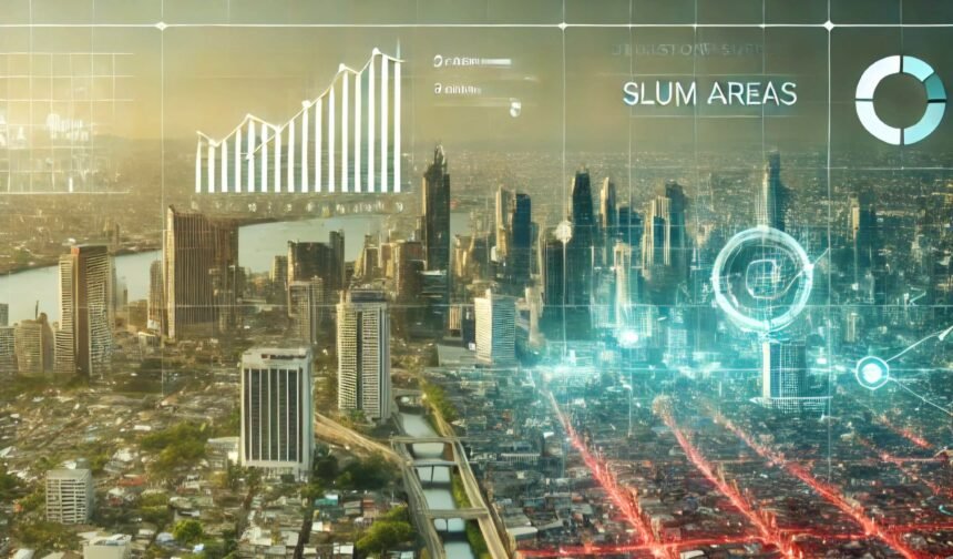 Ilustrasi sistem berbasis citra satelit untuk pemetaan daerah kumuh perkotaan. 
