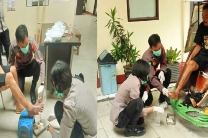 Polres Pelabuhan Makassar bantu warga perantau dan memberikan pemeriksaan serta perawatan medis kepada warga tersebut.