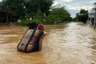 Banjir merendam tujuh desa di dua kecamatan, Tempurejo dan Wuluhan, Kabupaten Jember, (23/12/2024). Dok: BPBD Jember.