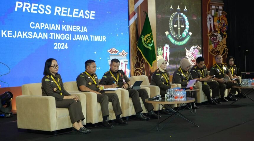 Kejati Jatim paparkan capaian kinerja sepanjang tahun 2024, Selasa lalu (17/12/2024). 