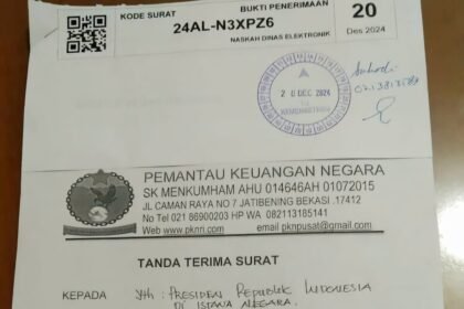 PKN mengajukan laporan ke Presiden terkait hak informasi publik, (20/12/2024). (dok. pkn/ho)