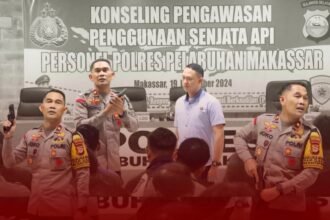 Konseling penggunaan senjata api di Polres Pelabuhan Makassar.