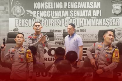 Konseling penggunaan senjata api di Polres Pelabuhan Makassar.