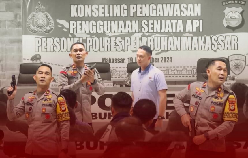 Konseling penggunaan senjata api di Polres Pelabuhan Makassar.