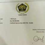 Surat tanda terima untuk pembayaran cashback sponsorship UKW PWI-BUMN, Jakarta (29/12/2023).