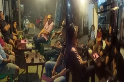 Rapat koordinasi dan rencana tindakan warga terkait adanya aksi tawuran di wilayah Bontoduri, Makassar, (13/1/2025).