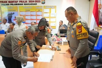 Transparansi lewat sosialisasi DIPA dan Pakta Integritas di Polres Pelabuhan Makassar, Januari 2025.
