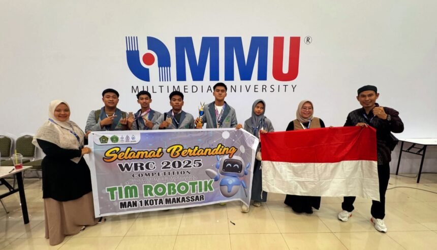 Tim Robotik MAN 1 Kota Makassar meraih prestasi di ajang internasional World Robotic Centre 2025 di Multimedia University, Cyberjaya, Malaysia, pada 11–12 Januari 2025.