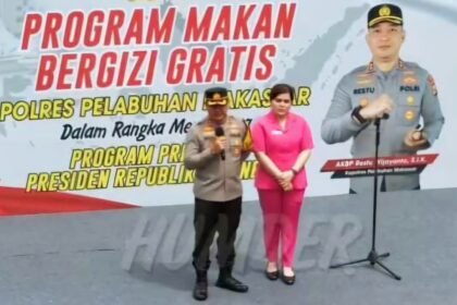 Polres Pelabuhan Makassar meluncurkan program inovatif bertajuk “Makan Bergizi Gratis” (MBG).