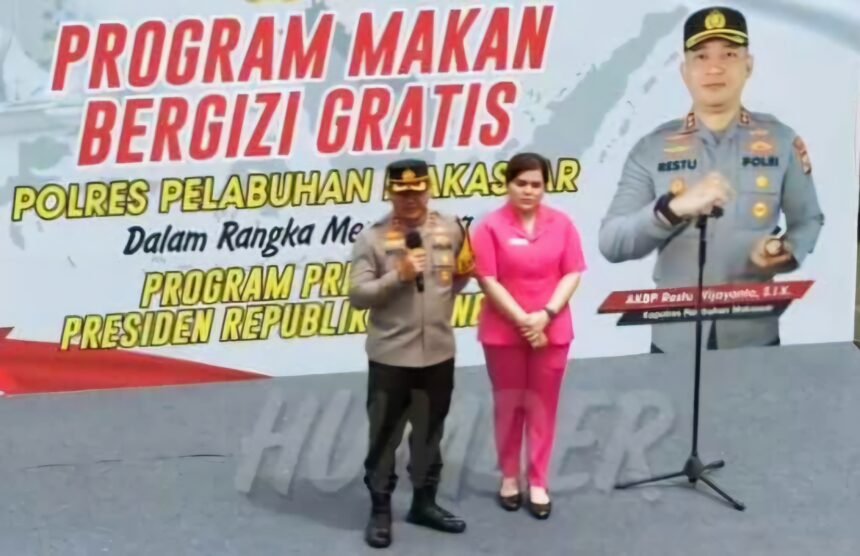 Polres Pelabuhan Makassar meluncurkan program inovatif bertajuk “Makan Bergizi Gratis” (MBG).