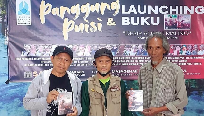 IPMI gelar panggung puisi dan launching buku di Cafe Masagenae, Jalan Sultan Hasanuddin No. 129, Gowa, Januari 2025. (Ist.)