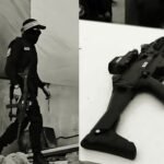 Senjata Scorpion yang disita dari pasukan khusus Israel, kini di tangan Brigade Qassam. (qudsn/ho)