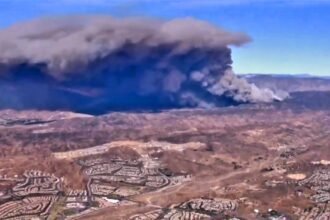 Kebakaran hutan kembali melanda 9.200 hektar di California, (23/1/2025). (cbs news/ho/mp)