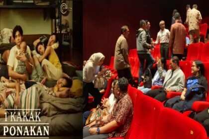 Pramono Anung bersama istri, Endang Nugrahani, dan anaknya, Hanifa Fadhila Pramono saat nonton "1 Kakak 7 Ponakan" di Kemang Village XXI, Lippo Mall Kemang, Jakarta Selatan, Rabu (12/2/2025).