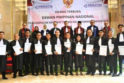 Pekumpulan Advokat Teknologi Informasi Indonesia (PERATIN) kukuhkan 28 Advokat baru, pada Minggu lalu, 23 Februari 2025, di PERATIN Office, Gedung The Mansion Bougenville Fontana Tower, Kemayoran, Jakarta.