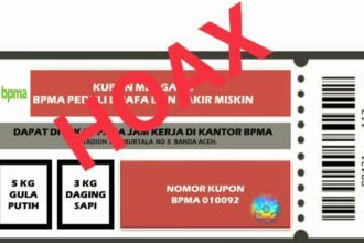 Kupon Meugang berlogo BPMA diduga palsu. (alp)