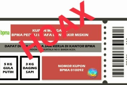 Kupon Meugang berlogo BPMA diduga palsu. (alp)