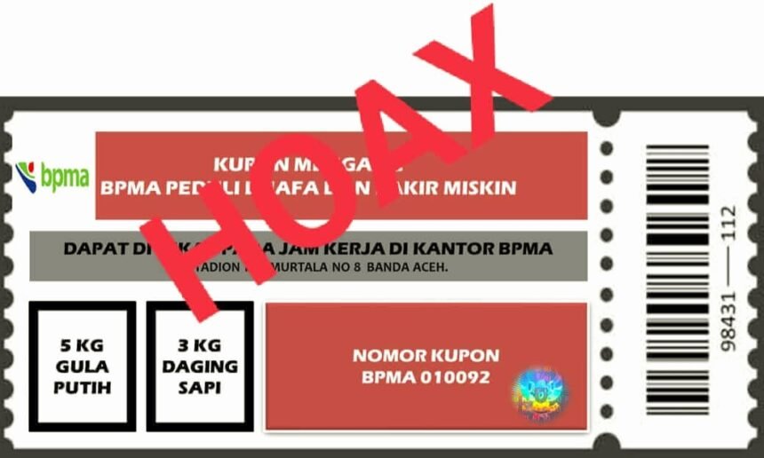 Kupon Meugang berlogo BPMA diduga palsu. (alp)