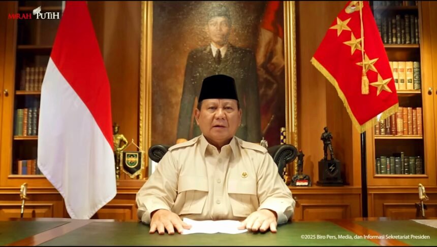 Presiden RI Prabowo Subianto, 9 Februari 2025. (ss/youtube sekretariat presiden/mp)