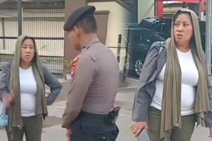 Video viral perempuan berteriak di halaman kantor Polres Gowa.